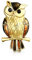 Bling Jewelry La Chance Grande Déclaration De Mode Animal 3D Oiseau sur Branche Sage Hibou en Email pour Femmes Ados Plaqué Or