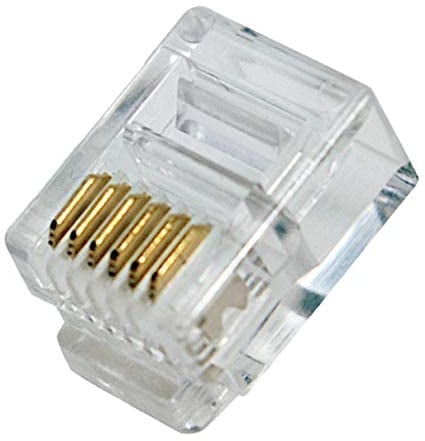 odedo RJ12 6P6C - Spina modulare per cavo piatto, spina Western, spina telefonica, connettori RJ12, 100 pezzi