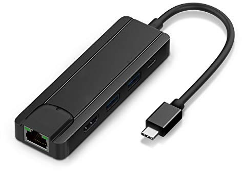 Dynamode Type-C Docking Station, Dual-USB3.0 Ports, Backward Compatible - 4K/2K HDMI HD Output Port, 4K @ 30Hz, Gigabit Ethernet (1000BaseTX) LAN RJ45 Port - SD, SDHC and TF Card Slots