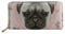 Hugs Idea Damen Geldbörse Leder mit Tiermuster Pink Mops Puppy Einheitsgröße