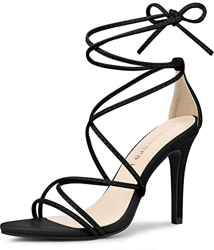 Allegra K Damen Lace Up Sandale mit Absatz