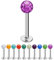 Treuheld® | 1,2mm x 5mm Piercing Labret | 4mm Kristall Kugel | Pink/Rosa | Chirurgenstahl | Silber | Lippenpiercing, Helix Tragus Stecker