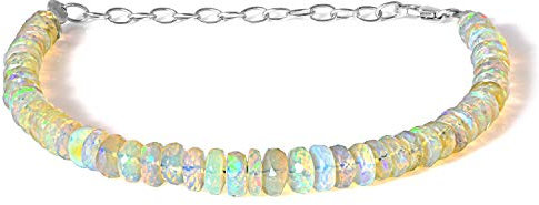 Echtes Äthiopisches Feueropal-Armband - Natürliche Perlen, 22 cm, Stein - Opal-Schmuck