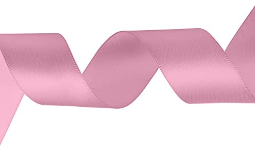 WedDecor Baby Pink Ribbon for Gift Wrapping, 50mm x 25 Metres Double Sided Polyester Satin Ribbon Roll for Christmas, Wedding, Crafting, Sewing, Hair Bow, Birthday Cake Decoration