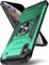 DASFOND Designed for iPhone X/XS Case, Military Grade Protective Phone Case with Enhanced Metal Ring Kickstand [Support Magnet Mount] for iPhone X/XS 5.8 inch, Dark Green