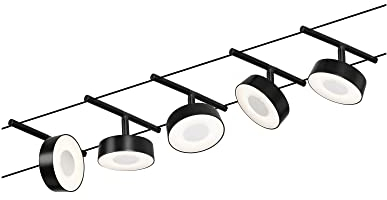 Paulmann 94479 LED Seilsytem Circle Basisset 5x400lm incl. 5x5 W Warmweiß Schwarz matt, Chrom Kunststoff, Metall Beleuchtungssystem 3000 K