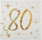 Geburtstags-Servietten 80. Geburtstag Servietten Gold – 3-lagige Cocktailservietten 25×25 cm – 20 Stück – Party Deko für Mann & Frau – Tischdeko 80 Jahre – Elegant & Einweg (80. Geburtstag)