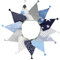 G2PLUS Fabric Bunting Banner with Tassel, 3.3M Double Sided Cotton Tassel Banner with 12 Blue and Grey Triangle Pennants, Vintage Cloth Garlands for Nursery Bedroom Playhouse Decoration
