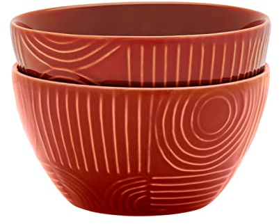 Maxwell & Williams DR0462 Schalen-Set 4 tlg – rund 12 x 6,5 cm – Serie Arc – Terracotta Keramik glatt – in Geschenkbox