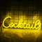 Cocktails néon panneau Cocktails néon Bar Cocktail Martini Neon Wall Light Bar Light for Pub, Bar à bière, café shop, Man Cave (jaune citron)