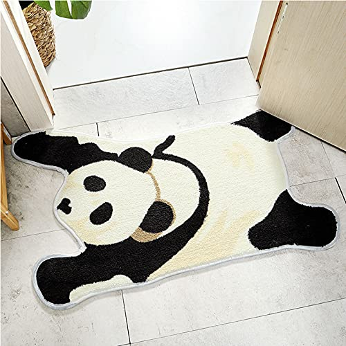V&U Super Soft Washable Animal Teppiche Für Home Office Wohnzimmer Schlafzimmer,Fake Fur Nein-Slip Schmutzfangmatte,Tiger Gedruckte Haut Teppich-Panda 50x80cm(20x31inch)