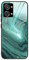 MAOGE Hülle für OnePlus Nord 2T 5G, Ultradünne Gehärtetem Glas Zurück & Weich Silikon TPU Rahmen Handyhülle Glänzend Marmor Case Stoßfest Schutzhülle, Grüner Planet