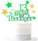 Pargleev 13th Glittery Personalised Birthday Gifts:Official Teenager13 Cake Topper with Stars-Thirteen Years Old Birthday Party Supplies for Boys and Girls,Decorations,Keepsakes and Green Gold