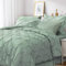 JOLLYVOGUE Pintuck Queen Size Bettdecken-Sets 8-teilig, grünes Bett in einer Tasche, Bettdecken-Set für Schlafzimmer, Bettrock, gerüschten Kissenbezügen und Kissenbezügen