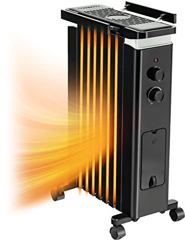 GOPLUS Radiateur à Bain d’Huile 2500W, Chauffage Efficace Silencieux, 11 Éléments, Thermostat Réglable, 3 Niveaux de Chauffage, Radiateur Électrique Portable, Noir (2503W, Blanc)