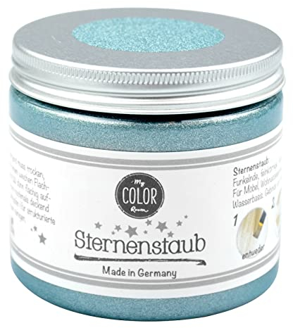 My COLOR Room Sternenstaub (Eisblau, 190ml) feinkörnige Glitzer Farbe mit extra viel Glitzer zum Basteln - funkelnde Effekt-Farbe auf Glas, Pappe, Leinwand, Holz, Beton uvm. Made in Germany