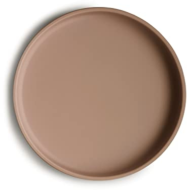 Mushie Classic Silicone Non-Slip Suction Plate for Babies & Toddlers | Food Grade Silicone | Dishwasher & Microwave Safe (Natural)