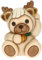 THUN, Teddy Vestito da Renna in Ceramica Decorata a Mano, Versione Piccola, Addobbo Natalizio, Idea Regalo, 7.3x6.4x9.7 cm h