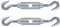 M12 X 125mm Hook Hook Steel Turnbuckles Wire Tensioner Strainer Closed Hook Threaded Hook (Pack of 2)