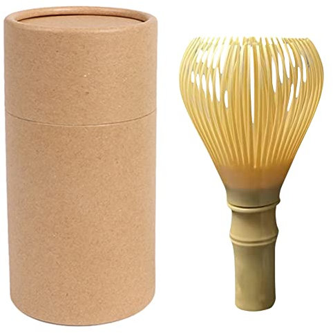 Batidor de resina Matcha Chasen Herramientas de cepillo para polvo de té verde Matcha reutilizable con soporte para batidor ceremonia de té (amarillo)