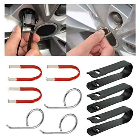 CGEAMDY 9 Pcs Radschrauben Kappen Werkzeug, 3 Versionen Ersatz Radkappen Tools, Radmutterkappen Abzieher, Demontagezange Abzieher Removing Various Wheel Bolt Covers