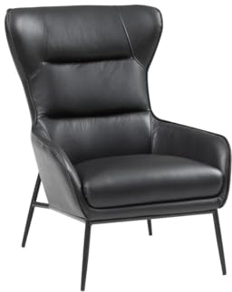 Vente-unique - Sessel aus schwarzem BÃ Â ÂÂ Ã Â ¼ffelleder - DINNIA