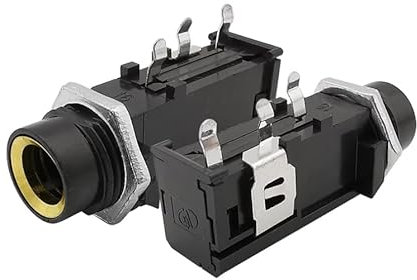 Generico PRISE JACK 6.35 FEMELLE PANNEAU audio stéréo câble 6,35 connecteur à souder F or