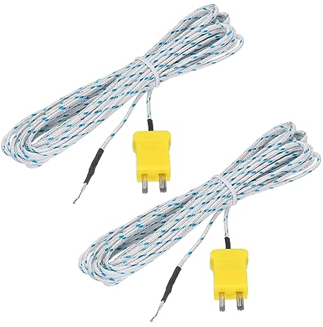 QUARKZMAN K Tipo Termocoppia Temperatura Sonda Sensore x 2pz Mini Connettore Misura Intervallo 0-400°C per Termocoppia Sensore, [5 metri]