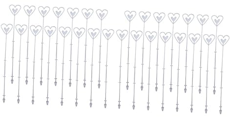 EXCEART 160 Stück Blumen-Picks Aus Kunststoff Herz-Halter Blumen-Pick-Halter Hochzeitsdeko Bilderhalter Ständer Hochzeit Tischnummer Büroklammern Hochzeitszubehör Herzförmige