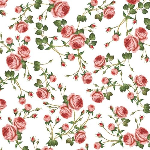 20 Servietten Blumen, Garten & Natur Wachsende, kleine Rosen als Tischdeko. Papierservietten mit Motiv. Auch für Decoupage und Serviettentechnik 33x33cm