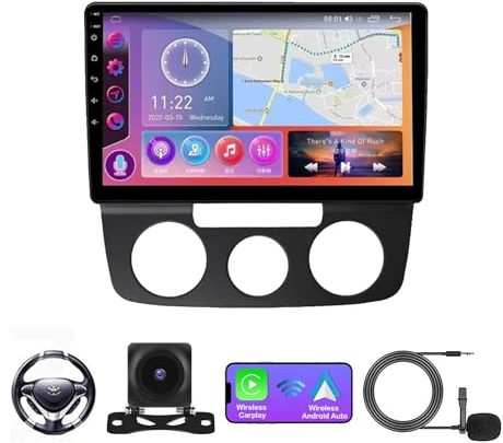 Android Autoradio für Vw Volkswagen Bora Mt 2008-2012 Autoradio mit Navi 9 Zoll Bildschirm mit Rückfahrkamera Canbus Bluetooth Freisprecheinrichtung Doppel Din Touchscreen Radio ( Color : TS7 1+32G )