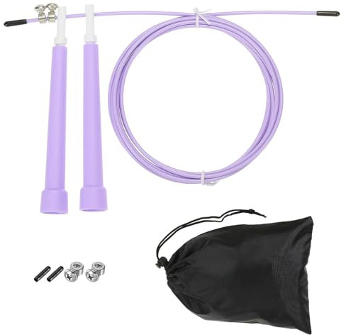 PATIKIL Speed Jump Rope, Adjustable Speed Skipping Rope Tangle-Free Fast Jump Rope with Storage Bag and Spare Parts for Fitness Training, Light Purple