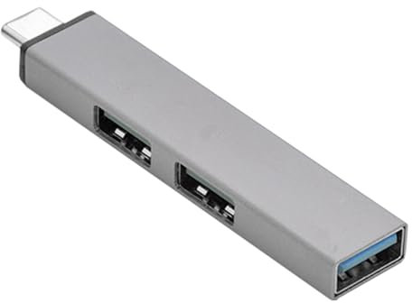 PuraQuot Aluminum Alloy USB Hub with Multi Port (1 USB 3.0, 2 USB 2.0), USB Splitter USB Extension Cable for Printer,Keyboard,Moblie Phone,Mouse Perfect for Laptop, MacBook, Desktop PC
