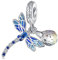 NINGAN 925 Sterling Silber blau Tropfen Glasur Libelle Anhänger Kompatibel mit Damen Armband Halskette Charme Anhänger Damenarmband Perlen