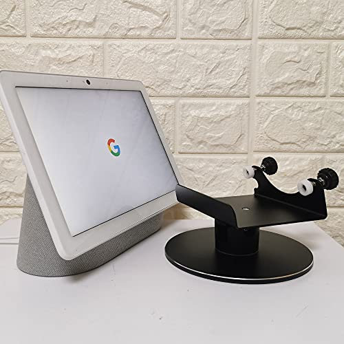 Adjustable Aluminum Swivel Stand for Google Nest Hub Max - 360° Horizontal Rotation, ±30° Tilt, Non-Slip Silicone Pads, Easy Installation, Universal Compatibility, Durable & chassis Metal Design