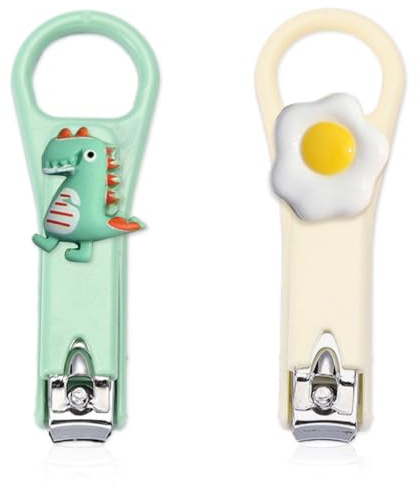 SIOPPKIK 2Pcs Coupe-ongle, Professionnel Ongle en Acier Inoxydable Pince A Ongle pour Femmes, Fille, Enfant, Outil de Coupe Professionnelle pour Préparation de Manucure（Vert, Beige）