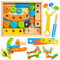 Werkzeugkoffer für Kinder, Commodum Werkzeugkasten aus Holz, Holzspielzeug Kinderwerkzeug ab 2 3 4 Jahre, Montessori Spielzeug, Lernspiel, Rollenspiel, Geburtstagsgeschenk Junge Mädchen 2 3 4 Jahre