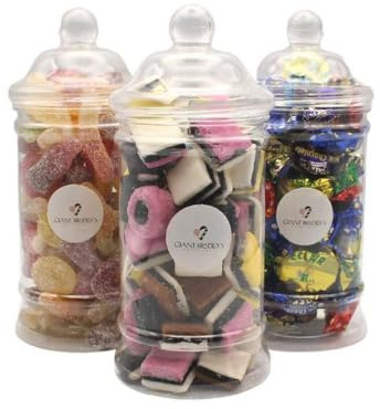 3 Jar Sweet Gift Set - Pre-Selected Pear Drops - Dolly Mix - Cola Bottles
