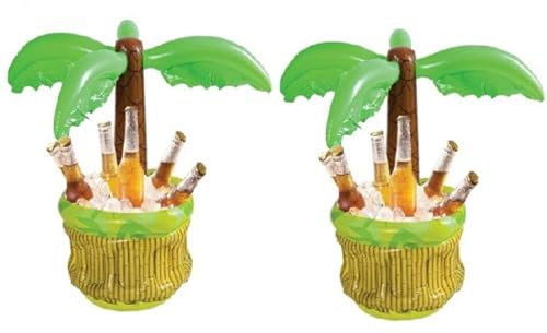 2 Stück Aufblasbare Palme Getränkekühler, 68 cm Aufblasbare Palme Kühler, Getränkehalter Pool, Hawaii Deko Schwimmende Bar für Pool, Palme Aufblasbarer Getränkehalter, Deko Gartenparty