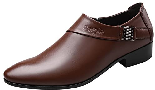 de Verano y otoño, Zapatos de Cuero para Hombre, Punta Estrecha, tacón bajo, Deslizamiento en Color sólido, Estilo Simple Zapatillas Grises Hombre Ángel Infantes