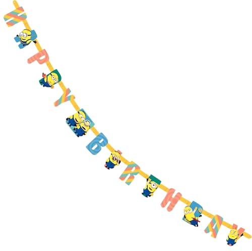 Ich - Einfach Unverbesserlich Happy Birthday Banner, mehrfarbig, 16,5 cm (1 Stück) – perfekt für Feiern im Innen- und Außenbereich