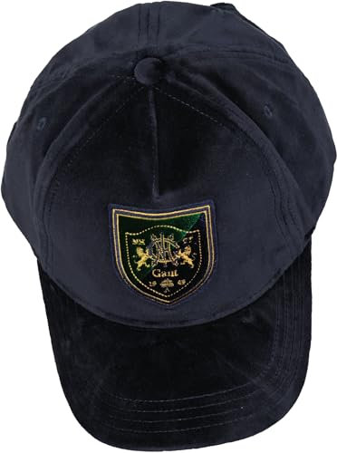 GANT D2. Velvet Crest Cap Herren Baseballkappe, Black 5, One Size