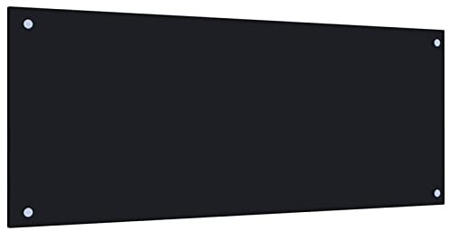 Gecheer Kitchen Backsplash tempered Glass Splashback Heat Resistant Toughened Glass for Kitchen/Cooker Hood black 100x40 cm Tempered Glass