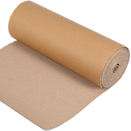 NUOBESTY Wellpappe Rolle Einseitig Wellpappe zum Basteln und Verpacken DIY
