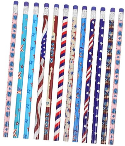 CAXUSD 12St Buntstifte für Kinder bürobedarf büromaterial usa flagge amerikanische flagge schule lustige Bleistifte für Kinder Bleistifte für Kleinkinder Paraden-Party-Bleistifte hölzern