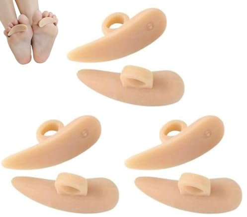 JJiaoLinin Hammer Toe Straightener Cushions, 6 Pieces Hammer Toe Cushion Toe Crests Pads Hammer Toe Gel Pads Corrector for Overlapping Toe Prevent Blisters, Shoe Friction Curled Toes
