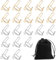 20 Stück Nail Rings Wiederverwendbar Nagel Ring Einstellbar Nagelringe Fingernagel Öffnungsring Wird mit 1 Schwarzen Aufbewahrungstasche Geliefert Geeignet für Acrylnägel (Gold Silber)