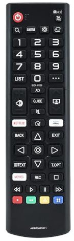 XINFUTE Télécommande AKB75675311 pour téléviseur LG 4K Smart LCD 55UJ670V 49UJ670V