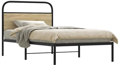 GCHDHAPB Haus Betten & Zubehör, Bett- und Bettgestell, Bettgestell ohne Matratze 90 x 190 cm Einzeleiche Sonoma Technik Holz