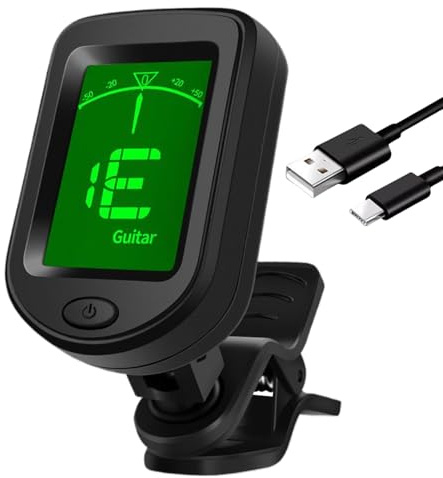 Guitar Tuner Clip on, Gitarrentuner für String Instrument Wiederaufladbarer | Digital tragbares String -Instrumenten -Tuning -Gerät für Anfänger, Spieler, Studio, Übung, Klassenzi
